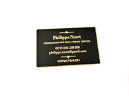 De Geplateerde Gouden Silkscreen Druk van Matte Black Metal Business Cards Roestvrij staal