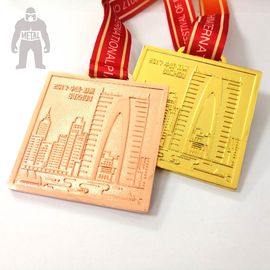 Gouden Zilveren Metaal Vierkante Medaille voor het Materiaal van het Trofeeënroestvrije staal