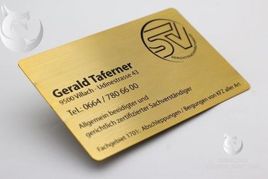 Vip nam Gouden Metaalvisitekaartjes Douane Gegraveerde Gouden Geplateerde Advertisementing toe
