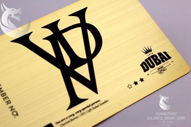 Vip nam Gouden Metaalvisitekaartjes Douane Gegraveerde Gouden Geplateerde Advertisementing toe