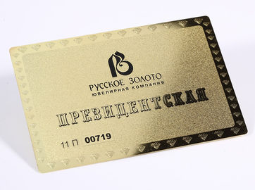 13.56mhz metaalvisitekaartjes/Kaart van het Roestvrij staal de CR80 Geplateerde Gouden Lid
