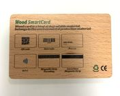 Wasbare Gravure Houten Rfid Smart Card met Streepjescode