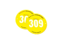 2 het Etiket van het gatenmetaal plateert Aangepast Metaal Logo Tag 70mm Diameter