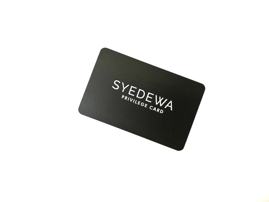 De Druk Wit Embleem van Matte Black Metal Membership Card Silkscreen
